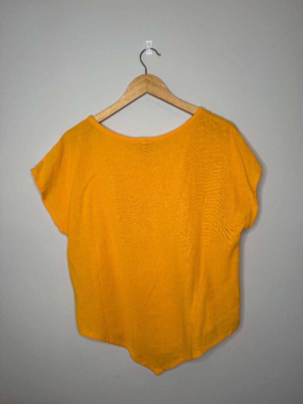 Oh My Gauze Orange Linen Set Womens S Cropped Short Sleeve Shirt Pull On Ankle P - Picture 5 of 10